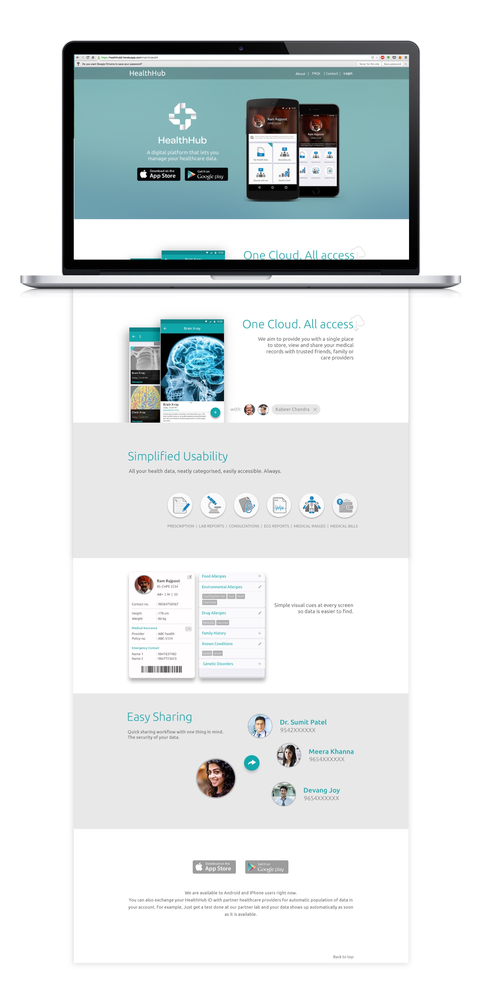 Jio HealthHub website layout