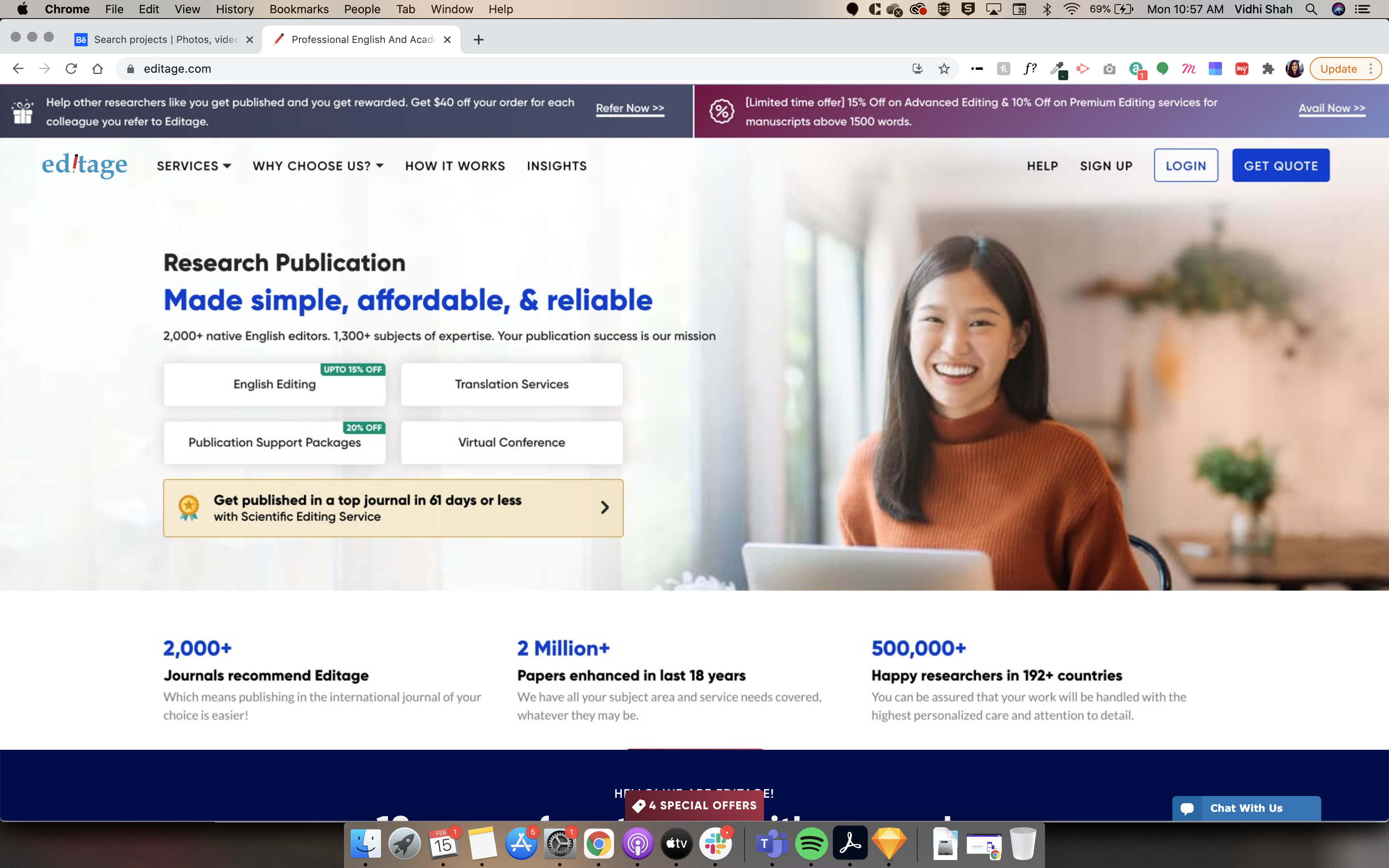 The revamped Editage 2.0 website