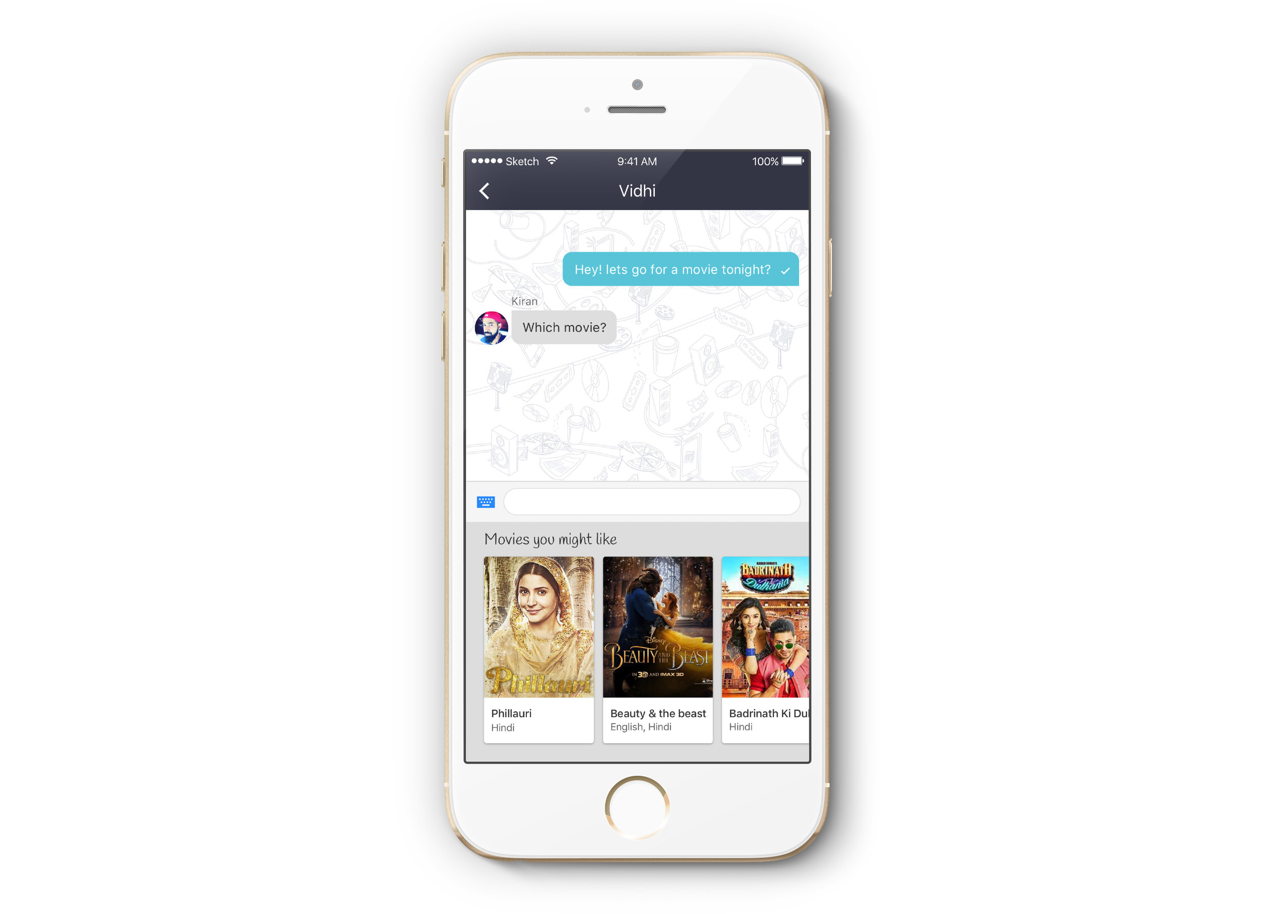 Plan-it chat and sharing concept screens