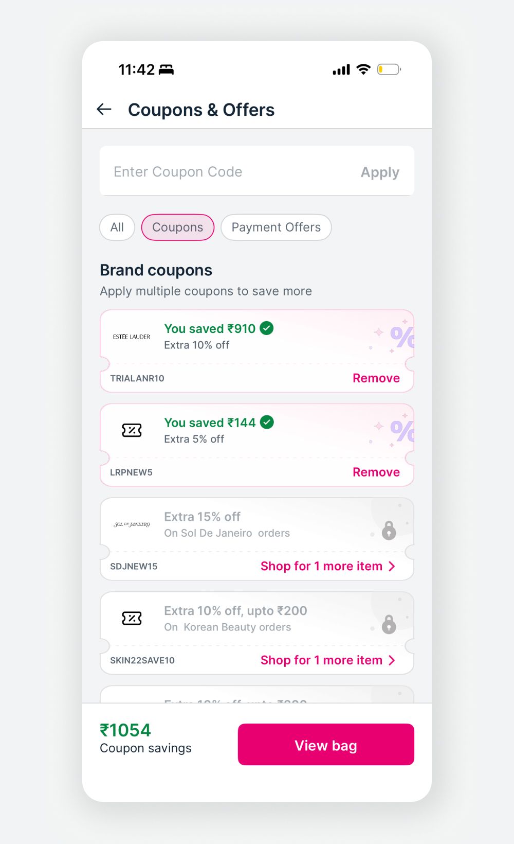 Live Nykaa coupons and offers page