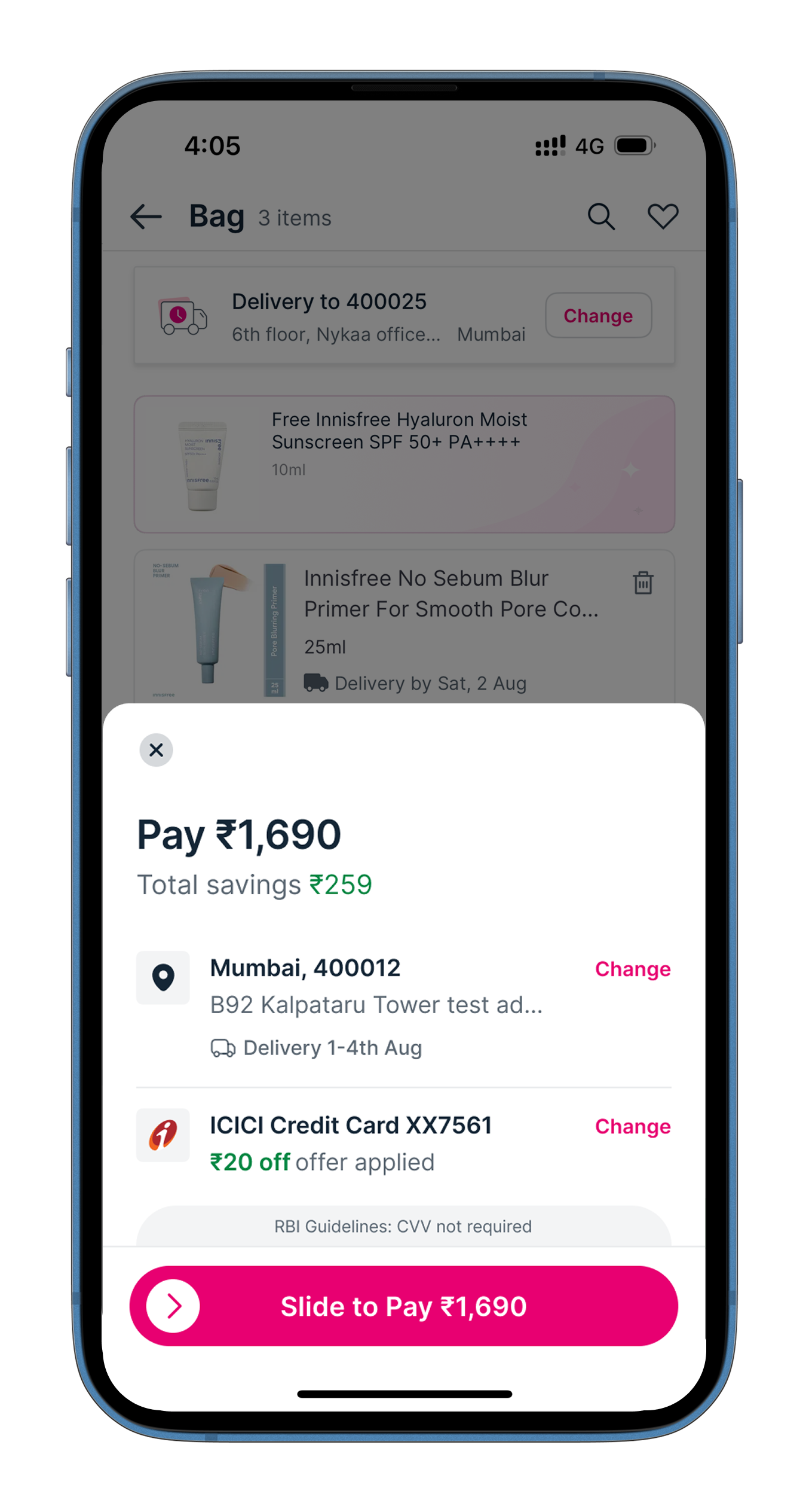 Express Checkout second iteration with slide-to-pay