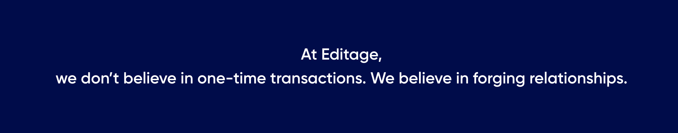 Warm, partner-led copy on the Editage website
