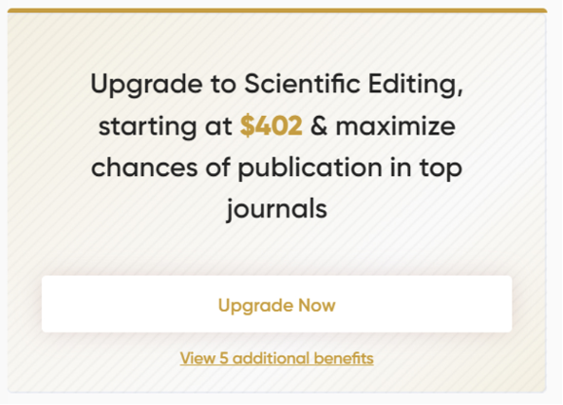 Scientific Editing upgrade banner