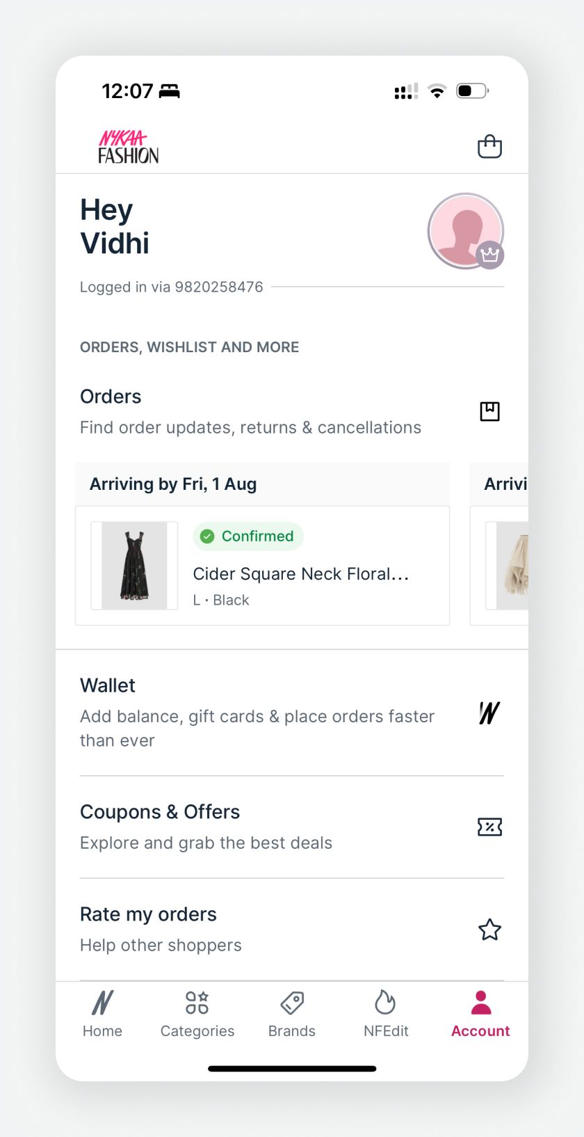Redesigned Nykaa profile and post-order surfaces